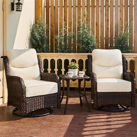 Amazon.com: HILLGA Luxury Outdoor Swivel Rocker Patio Chairs of 2 with ...