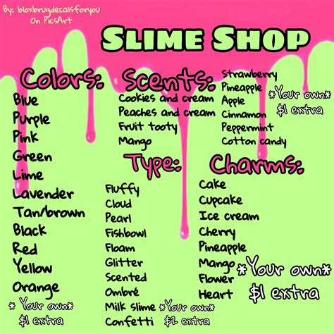 Types Of Slimes
