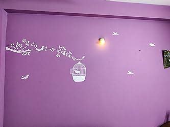 Wall Guru PVC Vinyl Tree and Leaves with Birds on Branch and Cages Wall ...
