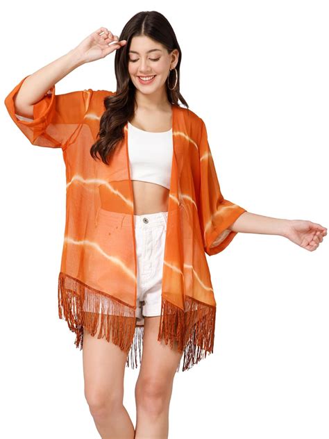 Purys Women's Tie & Dye Cover-Up Shrug : Amazon.in: Fashion