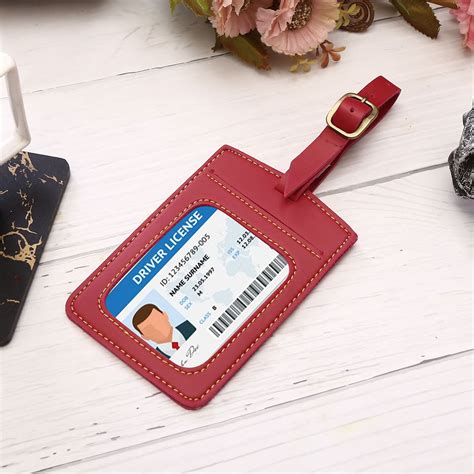 Personalized Red Luggage Tag With Name & Charm