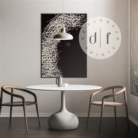 Black and White 'chicken Scratch' Art Print: Minimalist Abstract ...