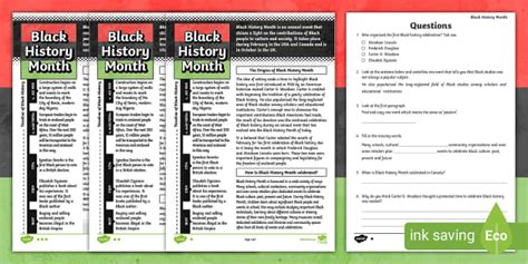 UKS2 Black History Month Differentiated Comprehension