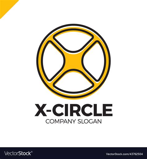 Letter x in circle o logo abstract minimalistic Vector Image