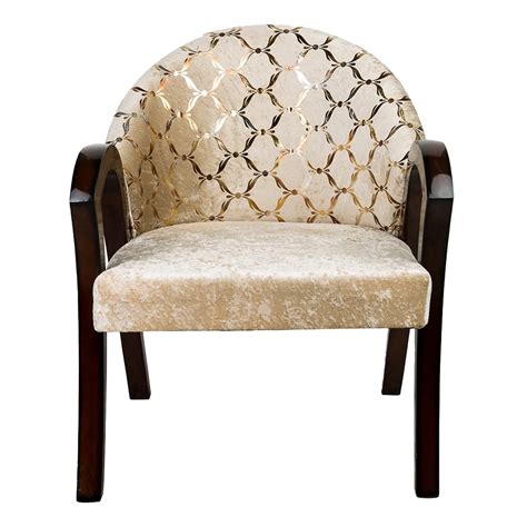 Alteza Teak Wood Fabric Upholstered Arm Chair (Brown Beige) – DZYN ...
