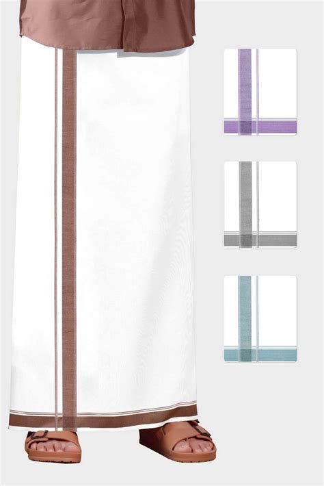 Alvin Avatar - Dark Gray Smooth Cotton Double Layered Dhoti With Fancy ...