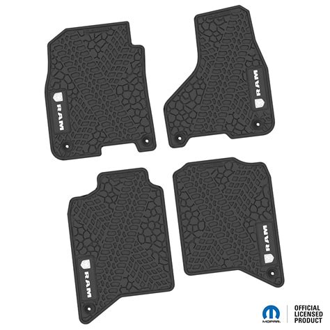 19-24 RAM 2500/3500 Crew Cab Floor Mats w/ RAM Head & Text Logo (4pc)