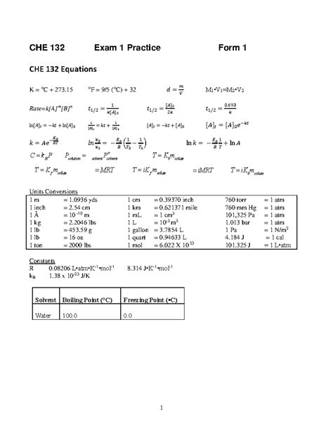CHE132 Quiz1 Fall2021 Revised - CHE 132 Exam 1 Practice Form 1 CHE 132 ...
