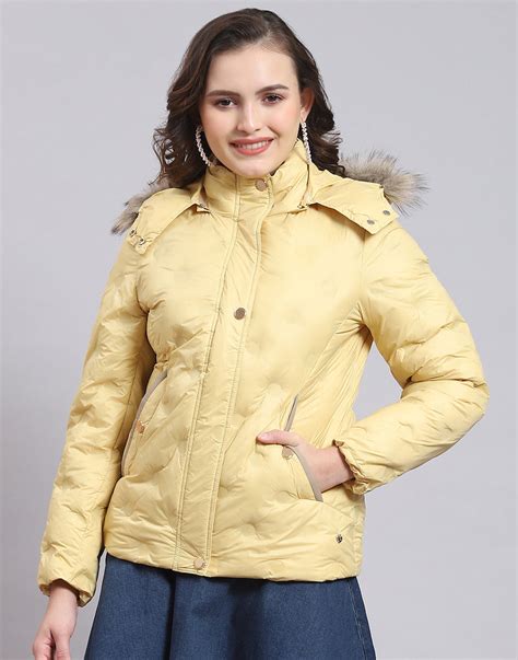 Buy Women Yellow Solid Hooded Full Sleeve Jacket Online in India ...