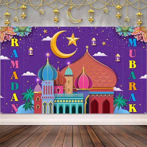 Buy Ramadan Mubarak Decorations Backdrop Banner Muslim Ramadan Kareem ...