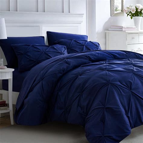 Amazon.com: Ubauba 7pc Dark Blue King Comforter Set with Sheets, 7 ...