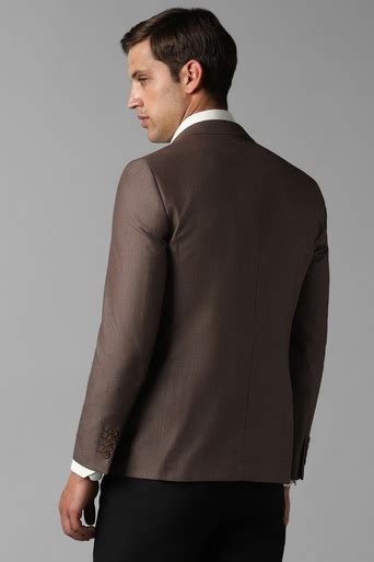 Buy Men Brown Slim Fit Textured Formal Blazer Online - 39625151 | Louis ...