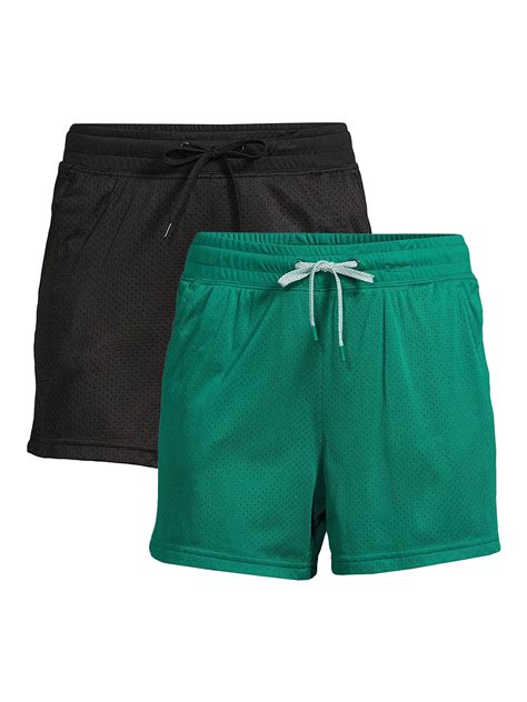 Athletic Works Women's Mesh Shorts with Pockets, 2-Pack - Walmart.com