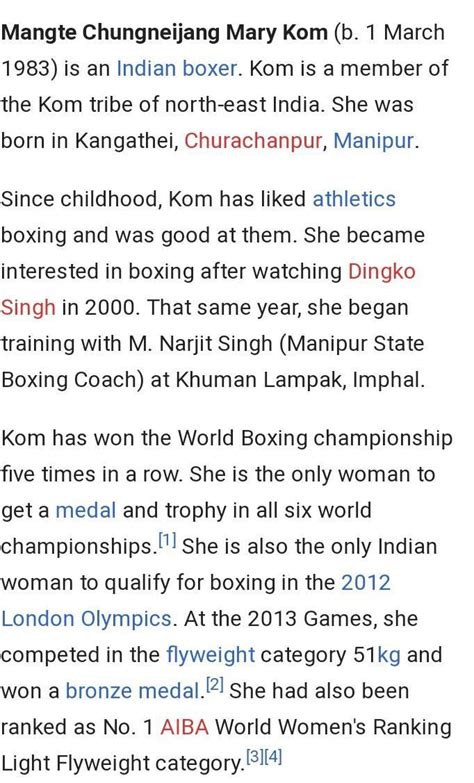 paragraph on mary kom - Brainly.in