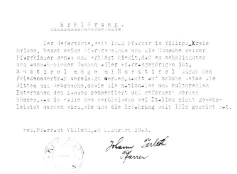 Südtiroler Klerus verfasste Briefe für die Freiheit Südtirols ...