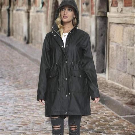 Raincoat Women, Waterproof Rain Jacket Ladies Hooded... - Depop