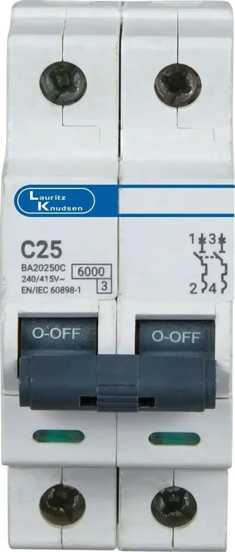 Lauritz Knudsen Tripper Double Pole C Curve 25A MCB – TheElectricOnline