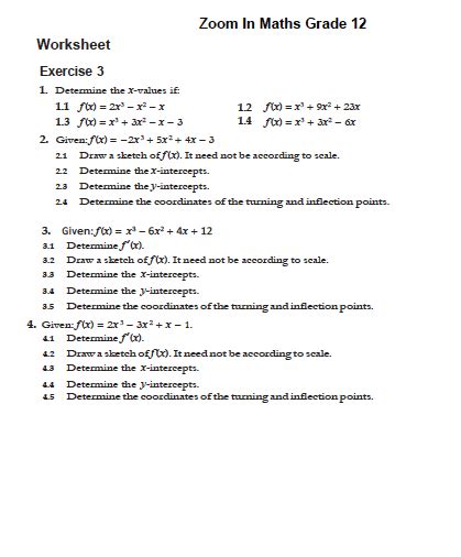 Cubic Function Graph Grade 12 Maths 的图像结果