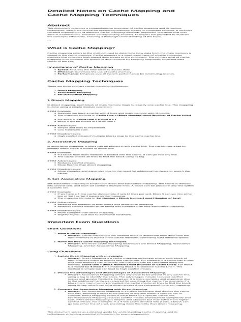 Cache Mapping Solved Example in Computer Architectures 的图像结果