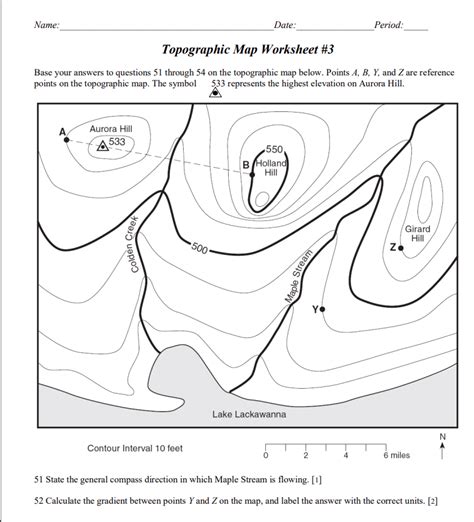 Topographic Map Worksheet 的图像结果