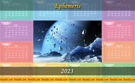 Ephemeris Calendar 2023 – Pandit.com