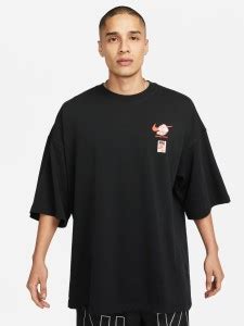 NIKE Printed Men Round Neck Black T-Shirt - Buy NIKE Printed Men Round ...