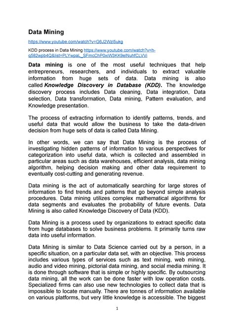 Data Mining - Data mining is also called Knowledge Discovery in ...