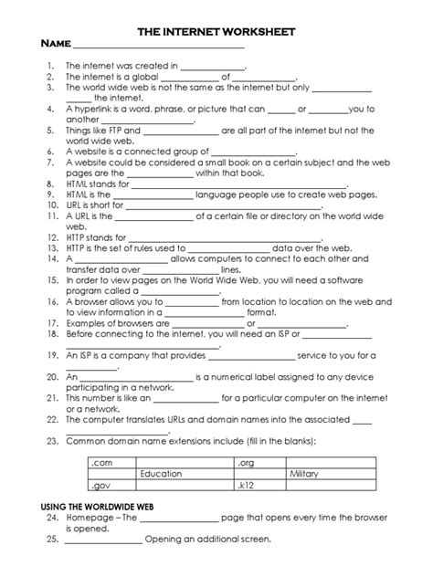 Computer Worksheet Internet 的图像结果