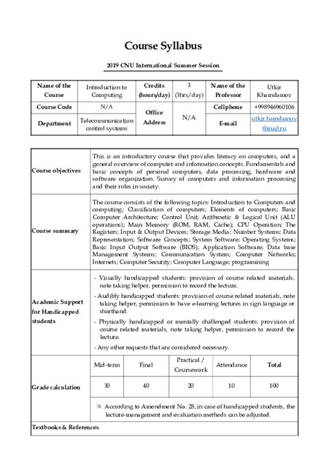Image result for Introduction to Computing Syllabus