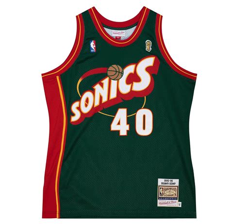 Mitchell & Ness Authentic Shawn Kemp Seattle Supersonics 1995-96 Jersey ...