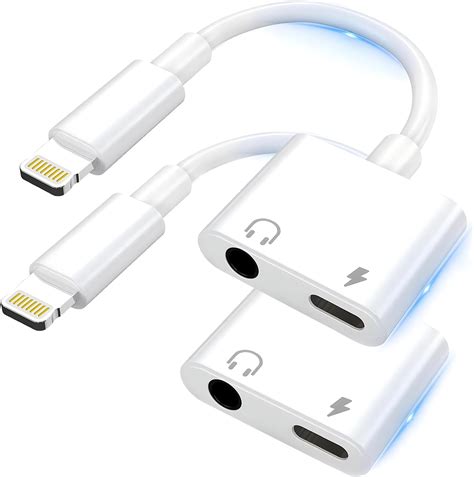 Apple MFi Certified 2 Pack iPhone Headphone Adapter 2 in 1 Charger and ...