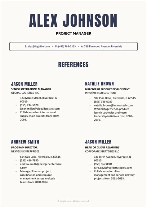 Image result for Professional Reference List Example