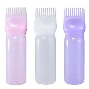 Poitemsic 3pcs 6oz Roots Comb Applicator Bottles Hair Color Oiling ...