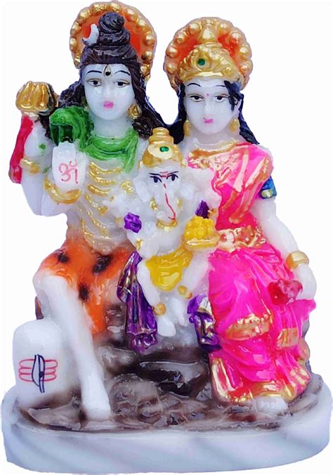 KD HUB Marble Lord Shiva Idol Bhole Nath Shiv Parivar Handicraft ...