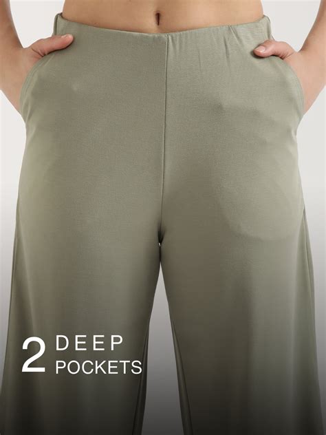 Olive Green Wide Leg Pants