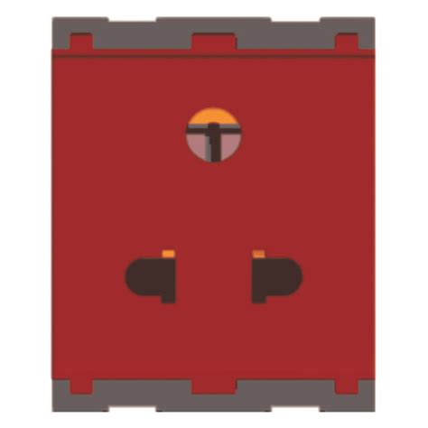 Buy Norisys Cube Series 3+2 Pin Shuttered Socket (Round & Flat) 6A ...