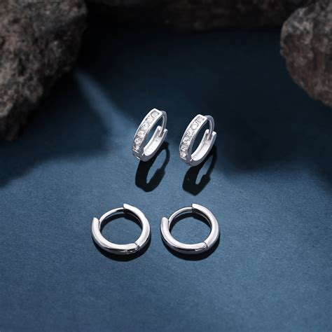 Accessorize London Women Sterling Silver-Plated Cubic Zirconia Hoop Ea ...