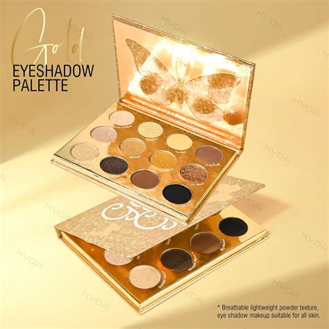 KYDA 12 Colors Golden Eyeshadow Palette, Ultra-rich India | Ubuy