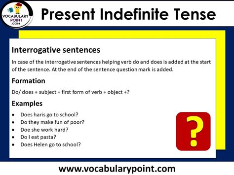 Image result for Present Indefinite Tense Interrogative Sentence