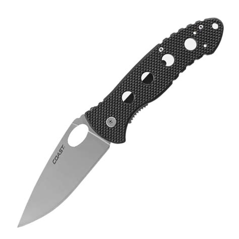 Coast DX338 Double Lock Black Plain Blade Knife | Camp And Climb