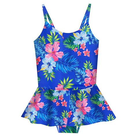 Little Girls Swimwear Suspender Floral Pattern Beach Bathing Suit ...