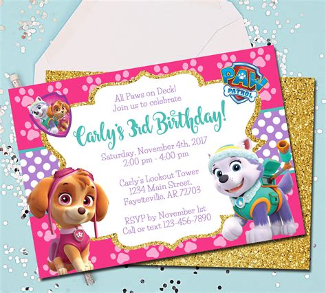 Happy Birthday Paw Patrol Invitations