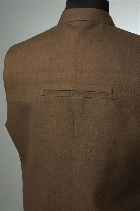 Brown Panelled Khadi Nehru Jacket – Airavata Weaves and Textiles