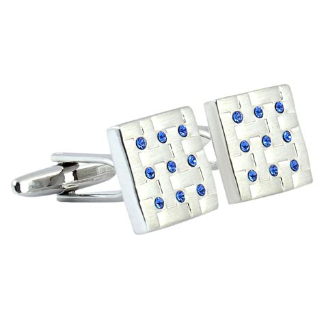 Buy Peluche Blue Sapphire Studded Cufflinks for Men at Amazon.in