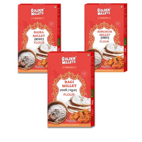 Ragi Jowar Bajra Flour Combo – Golden Millets