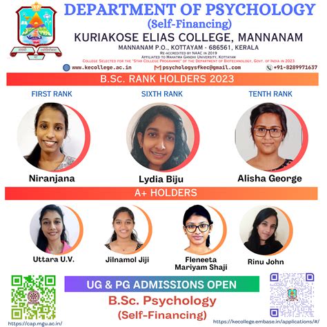 Ranks and Placements 2023 : KE College, Mannanam