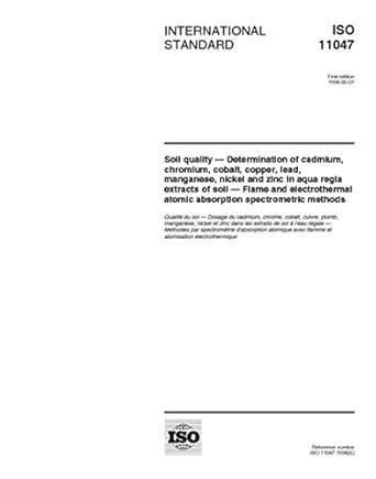 ISO 11047:1998, Soil quality - Determination of cadmium, chromium ...