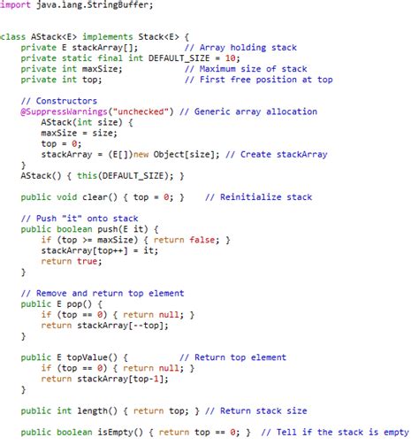 Image result for Java Array Stack Code