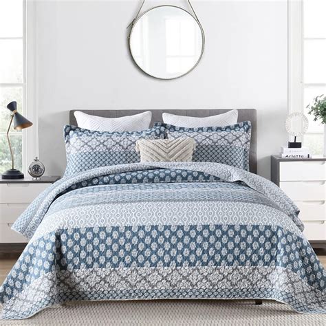 PERHOM Quilt King Size - 100% Long-Staple Cotton Lightweight King Quilt ...