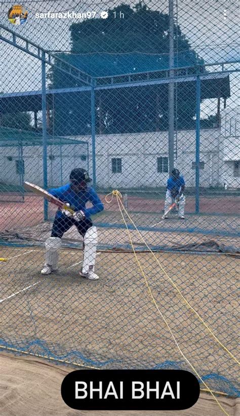 “Bhai Bhai” - Sarfaraz Khan shares a video practicing alongside brother ...